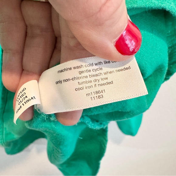 Lane Bryant Kelly Green Linen Blend Oversized Button Down Shirt 22/24 - Picture 7 of 11